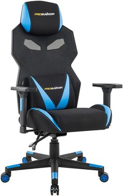 Cadeira de Escritório Pro Gamer Z Preta e Azul Rivatti