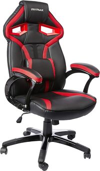 Cadeira Gamer MX1 Giratória Preto e Vermelho - Mymax