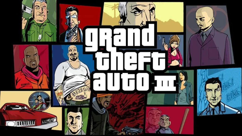  Capa do jogo Grand Theft Auto III para PlayStation 2.