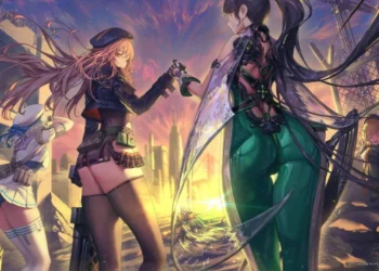 Lista de Jogos desenvolvidos pela shift up jogos de videogame 12 Arte promocional mostrando personagens de jogos desenvolvidos pela Shift Up em um cenário pós-apocalíptico.