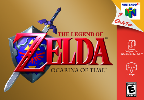 Capa do jogo The Legend of Zelda: Ocarina of Time para Nintendo 64.