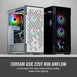 Gabinete Gamer Corsair iCUE 220T Airflow Mid Tower ATX