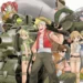 Metal Slug: A História do Clássico dos Jogos de Ação 39 Ilustração dos personagens principais de Metal Slug, incluindo Marco Rossi, Eri Kasamoto, Tarma Roving, e outros, posando juntos com um tanque ao fundo, prontos para a ação.