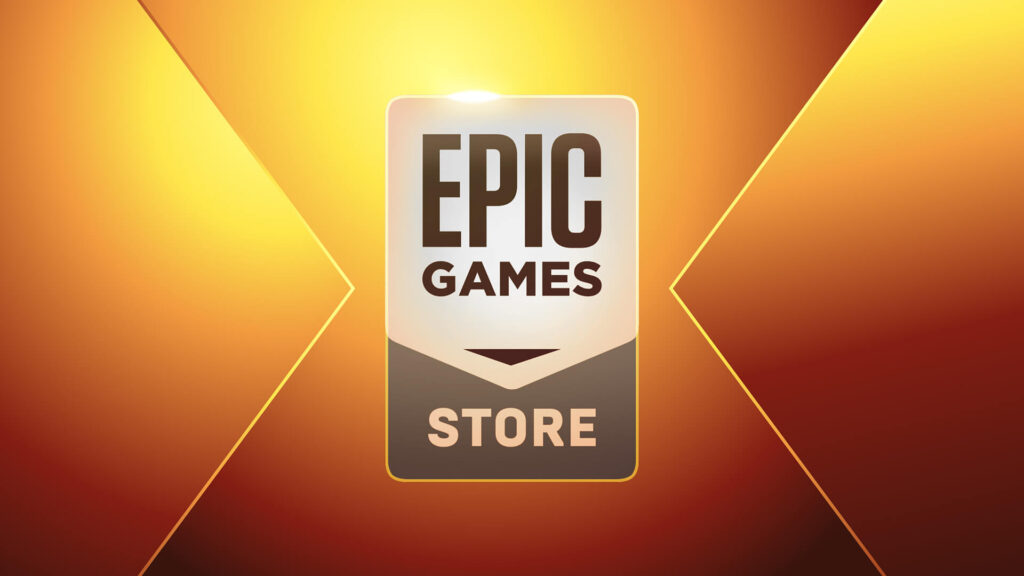  Logo da Epic Games Store, loja digital que oferece jogos gratuitos e exclusivos, como Fortnite.