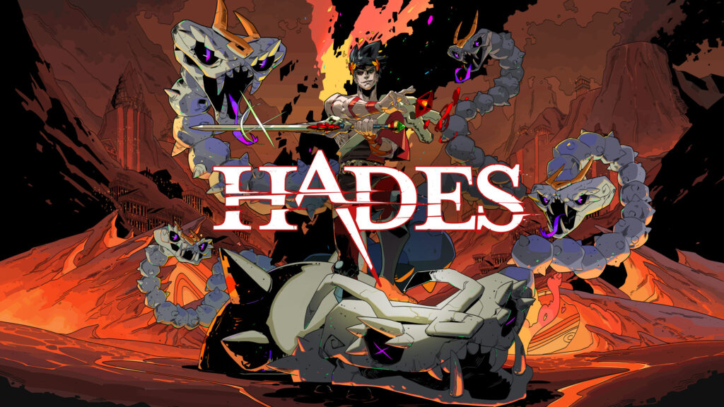 Zagreus lutando contra inimigos no submundo, em Hades.