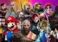 Melhores Jogos de Videogames: Confira a lista! 5 Personagens icônicos de Melhores Jogos de Videogames reunidos em uma montagem colorida e vibrante.