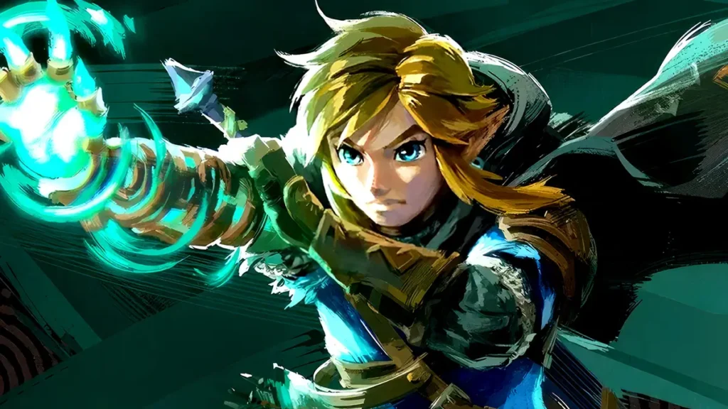 Link usando poderes mágicos em The Legend of Zelda: Tears of the Kingdom.