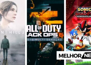 Jogos Lançamentos para PC: Principais Lançamentos de Jogos de Outubro 29 Capas dos jogos Silent Hill 2 Remake, Call of Duty Black Ops 6, e Sonic Generations.